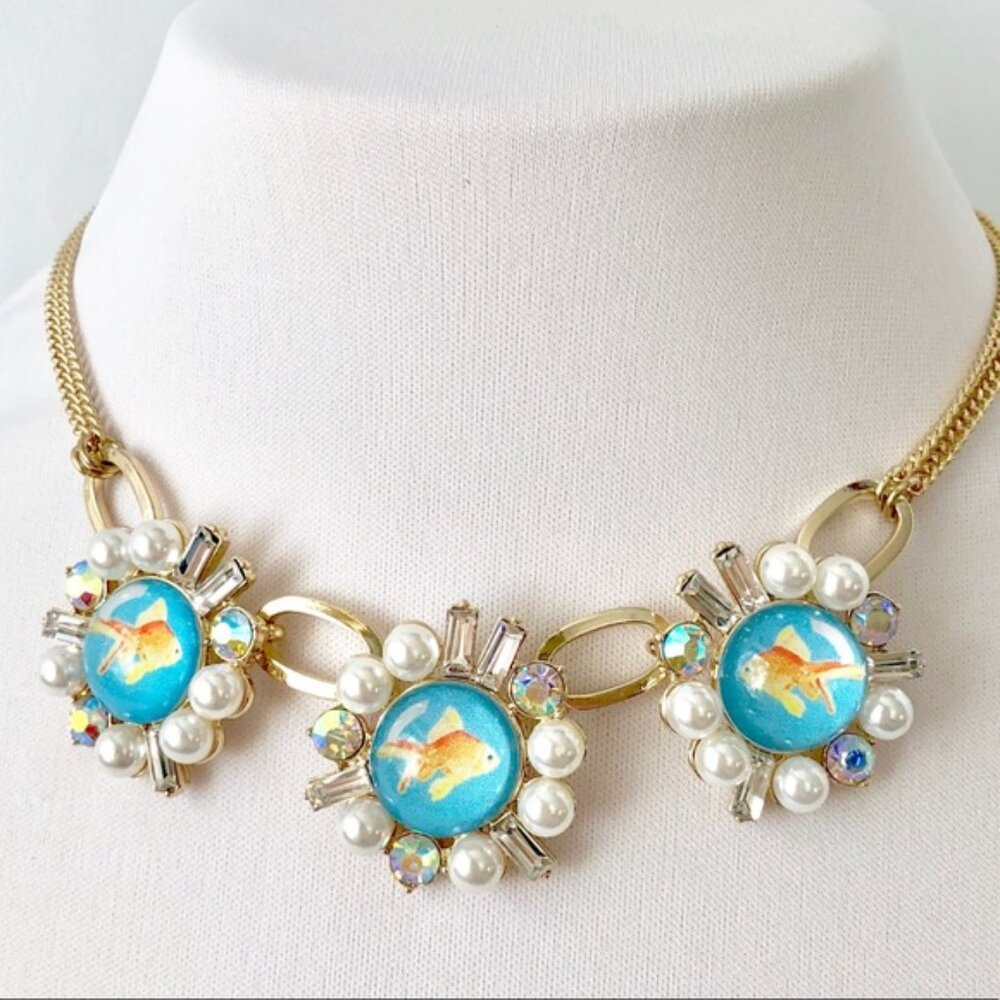 BETSEY JOHNSON Granny Chic Goldfish Necklace NWT